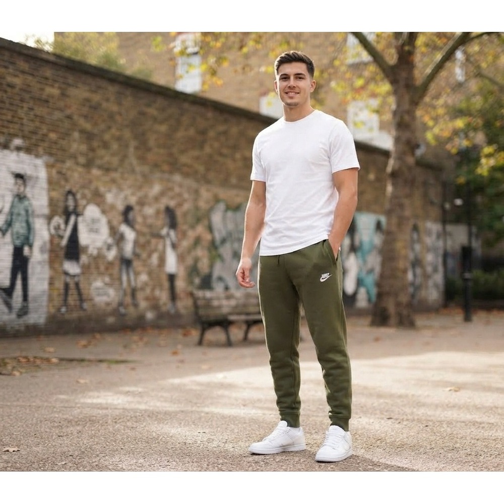 Nike Mens Sportswear Club Fleece Joggers Olive Green BV2671-327 Large
